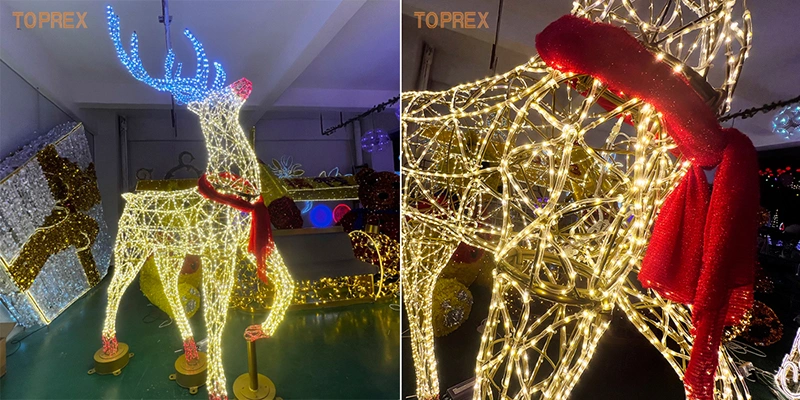 China Wholesale Outdoor Large Navidad Christmas Reindeer Lights